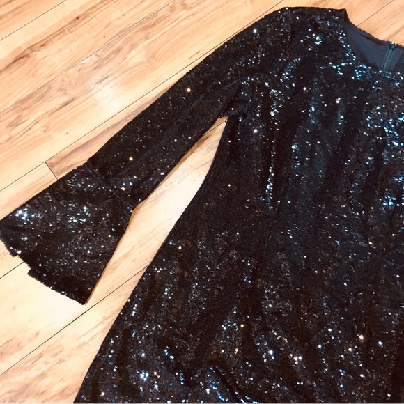 Something Navy sparkle sequin holiday New Years Eve dress black prom medium - Picture 6 of 6